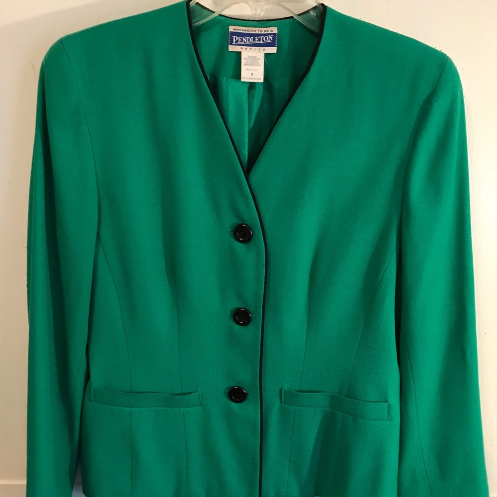 Vintage Pendleton Green Blazer Petite 4